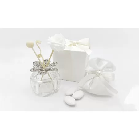 Bomboniera matrimonio outlet ML916 profumatore con fiore strass - 1