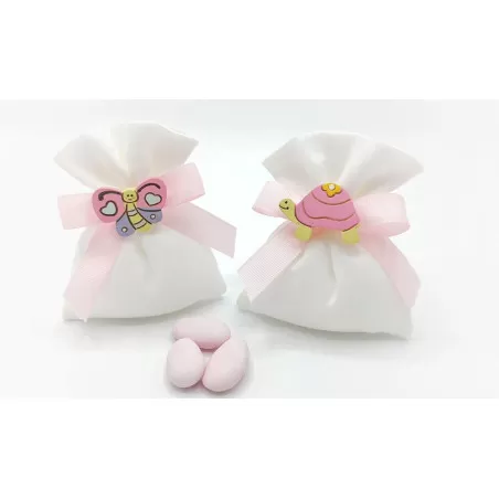 Bomboniera prima comunione outlet L17178 sacchetto con magnete farfalla tartaruga e mongolfiera - 1