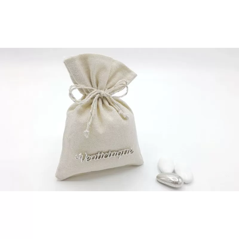 Sacchetto nozze d´argento 27556 in cotone lamè argento - 1