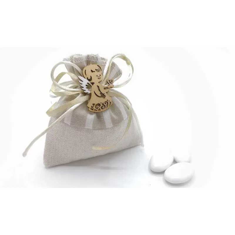 Sacchetto prima comunione AXS58 Busta con applicazione angelo - 1