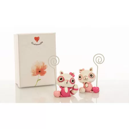 Bomboniera nascita e battesimo cuorematto D5815 Memoclip poldina Cuorematto - 1