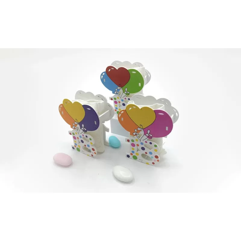 Scatolina ck7174 portaconfetti compleanno con palloncini e numero 18 - 1