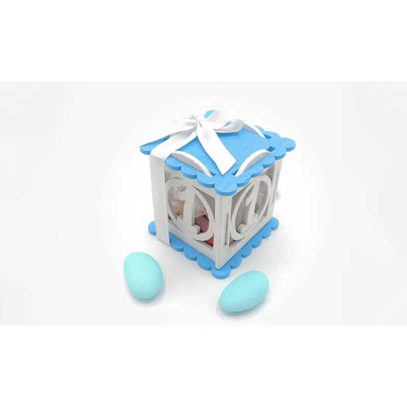 Scatolina ck7205/cs portaconfetti compleanno numero 1 celeste - 1