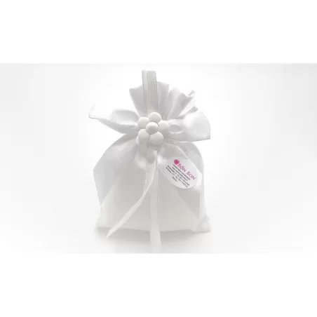 Sacchetto porta confetti ck7149/B Busta bianca con gessetto fiore - 1