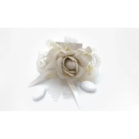 Sacchetto matrimonio CK7107/nat rosa naturale con sacchetto pizzo - 1