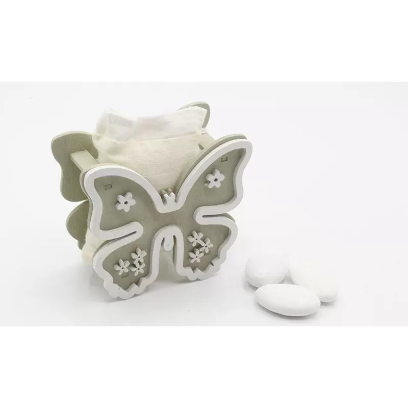 Scatolina prima comunione ck7170/gray portaconfetti farfalla grigia - 1