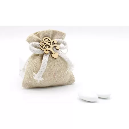 Sacchetto prima comunione C1864 Busta piccola con applicazione albero della vita - 1