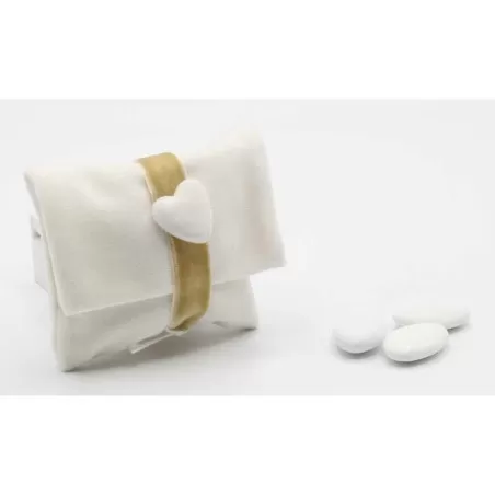 Sacchetto matrimonio cupido busta panna con cuore Cupido - 1