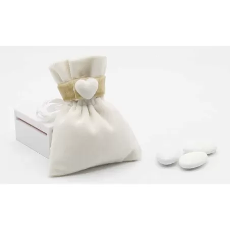 Sacchetto matrimonio cupido panna con cuore Cupido - 1