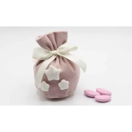 Sacchetto nascita e battesimo cupido rosa con stelle Cupido - 1