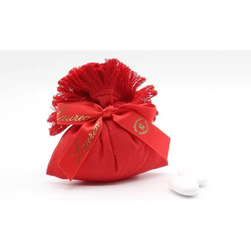 Sacchetto laurea 19x12R con frangia rossa - 1