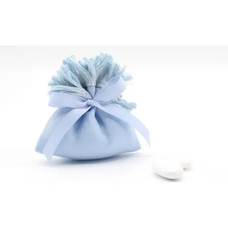 Sacchetto nascita e battesimo 10x16C con Frangia cielo - 1