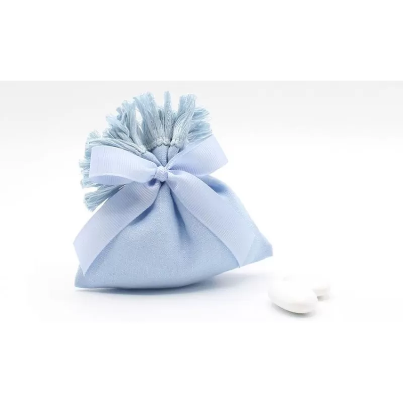 Sacchetto nascita e battesimo 19x12C con Frangia Cielo - 1