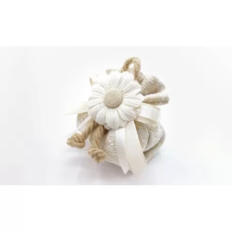 Sacchetto matrimonio 4001 Fagotto Linea pied de poul ecrù - 1