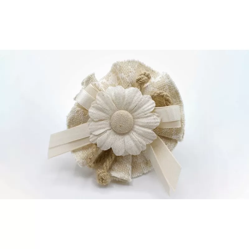 Sacchetto matrimonio 4004 Centrino Linea pied de poul ecrù - 1