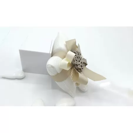 Sacchetto matrimonio 4018 Busta lettera piccola Linea Cotone Garza panna con albero - 2