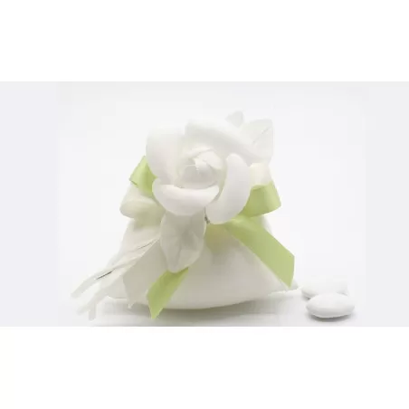 Sacchetto matrimonio 4025 Sacchetto grande Linea lino e camelie - 1