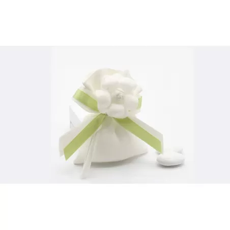 Sacchetto matrimonio 4026 Sacchetto Medio Linea lino e camelie - 1