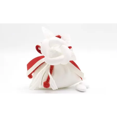 Sacchetto matrimonio 27x19cam Sacchetto grande Linea lino e camelie - 1