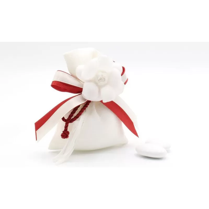 Sacchetto matrimonio 32x10cam Sacchetto Medio Linea lino e camelie - 1