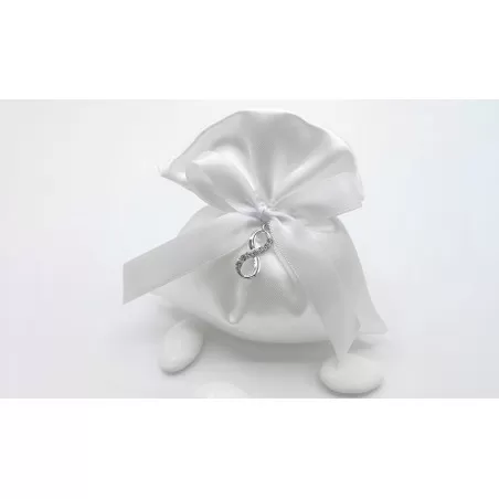 Sacchetto matrimonio 4027 Sacchetto grande Linea raso bianco infinito - 1