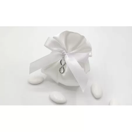 Sacchetto matrimonio 4028 Fagotto Linea raso bianco infinito - 1