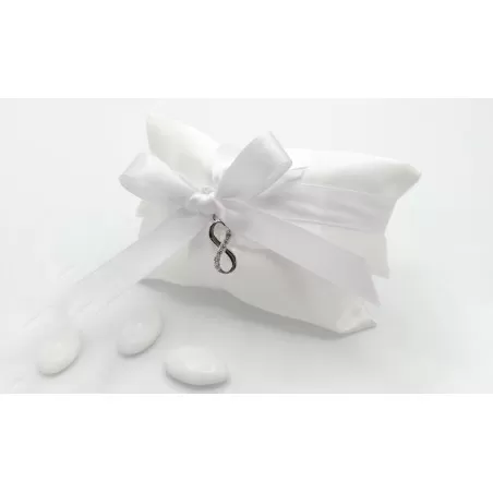 Sacchetto matrimonio 4029 Busta lettera grande Linea raso bianco infinito - 1
