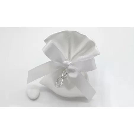 Sacchetto matrimonio 4031 Busta media Linea raso bianco infinito - 1
