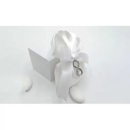 Sacchetto matrimonio 4031 Busta media Linea raso bianco infinito - 2