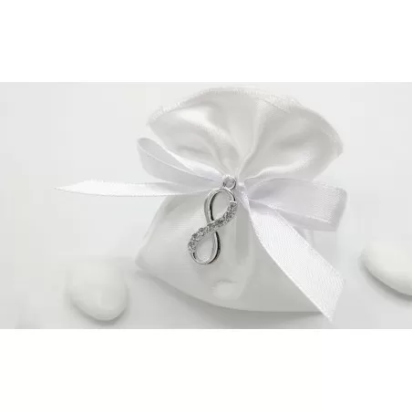 Sacchetto matrimonio Busta piccola Linea raso bianco infinito - 1
