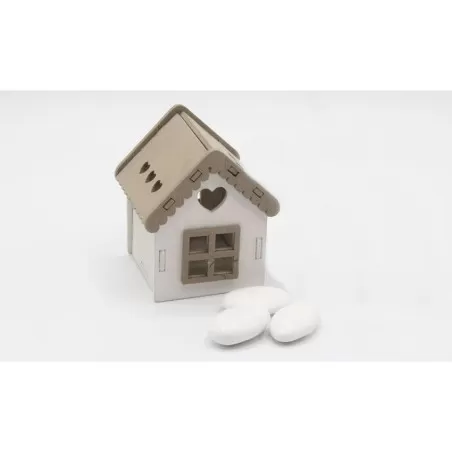 Astuccio e portaconfetti matrimonio linea 2 elle L1803/MUD casetta legno fango Linea elle - 1