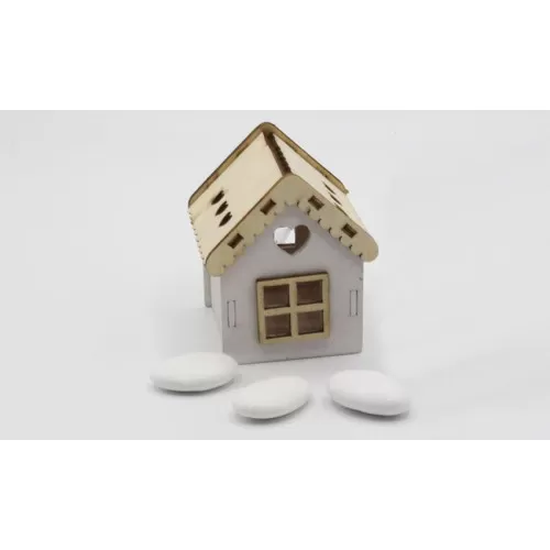 Astuccio e portaconfetti matrimonio linea 2 elle L1803/Nat casetta legno naturale Linea elle - 1