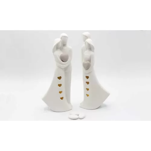 Bomboniera matrimonio linea 2 elle L1864 coppia sposi con led Linea elle - 1