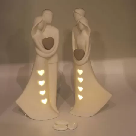 Bomboniera matrimonio linea 2 elle L1864 coppia sposi con led Linea elle - 2