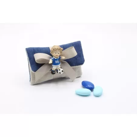 Sacchetto jeans prima comunione con magnete calciatore Cupido - 1