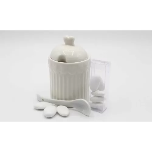 Bomboniera matrimonio linea 2 elle L18125 zuccheriera cuore in porcellana Linea elle - 1