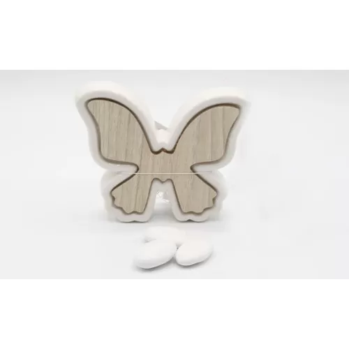 Bomboniera matrimonio linea 2 elle L18147 farfalla in porcellana Linea elle - 1