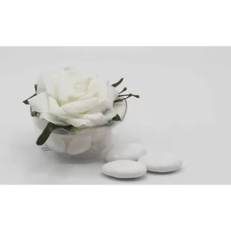 Astucci e portaconfetti matrimonio linea 2 elle L1856/WHT scatola in pvc con rosa Linea elle - 1