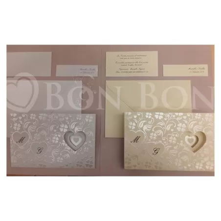 Bomboniera matrimonio solidale quadrifoglio linea sofia portachiavi cuore in legno Quadrifoglio - 4