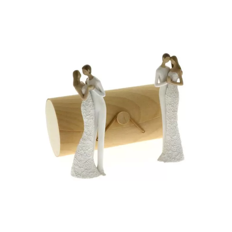 Bomboniera matrimonio solidale quadrifoglio linea lina coppia sposi 2 assortiti Quadrifoglio - 1