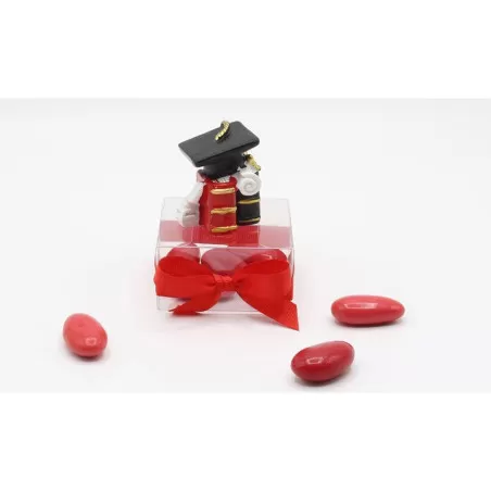 Bomboniera laurea QH1852 Libri laurea con tocco e pergamena - 1