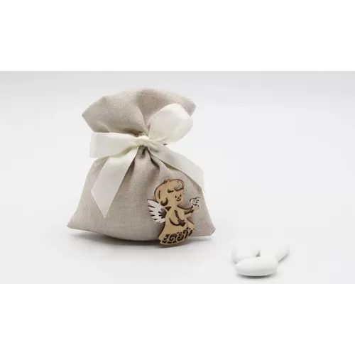 Sacchetto prima comunione tortora con angioletto Liete Creazioni - 1