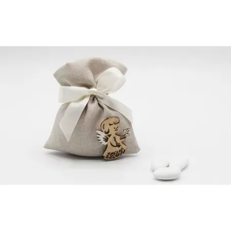Sacchetto prima comunione tortora con angioletto Liete Creazioni - 1