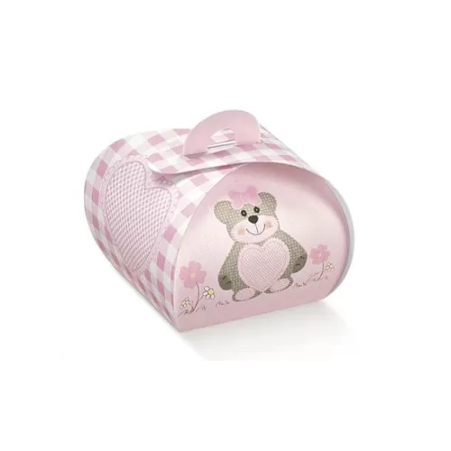 Scatolina portaconfetti bauletto ted orso rosa 14964 Scotton - 1
