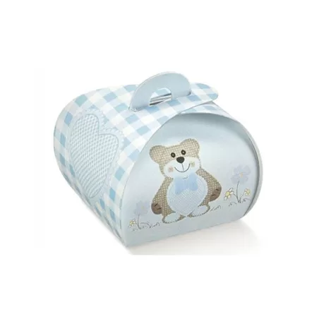 Scatolina portaconfetti bauletto ted orso celeste 14944 Scotton - 1