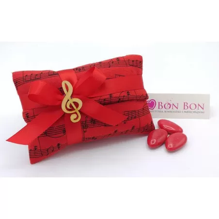 Sacchetto laurea note musicali rossa busta lettera grande Liete Creazioni - 1