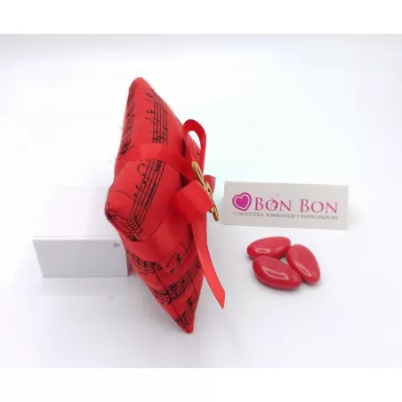 Sacchetto laurea note musicali rossa busta lettera grande Liete Creazioni - 2