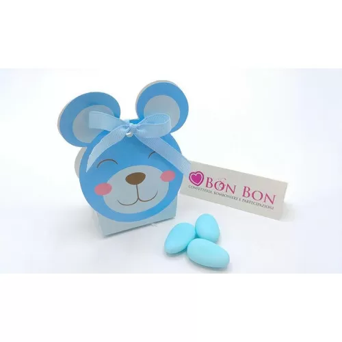 Scatolina portaconfetti orsetto testa celeste Scotton - 1