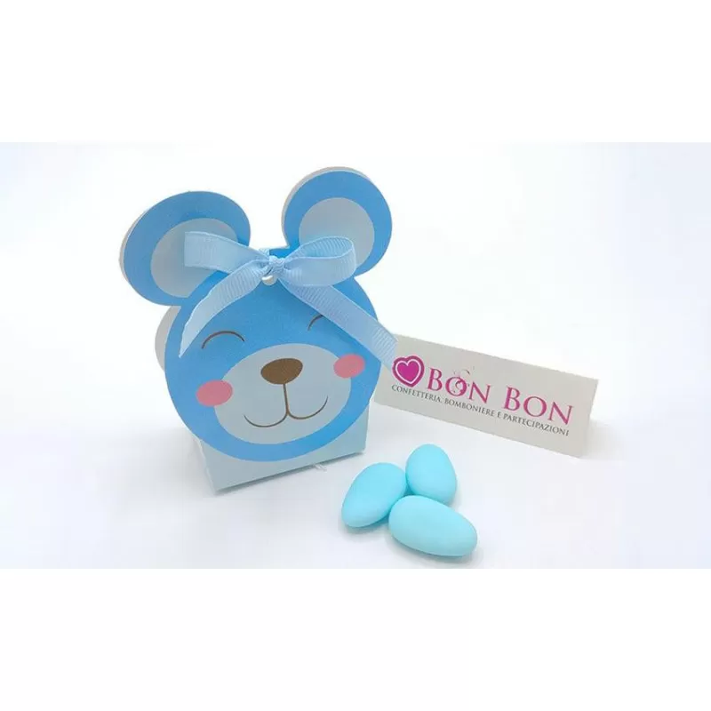 Scatolina portaconfetti orsetto testa celeste Scotton - 1