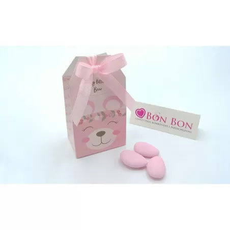 Scatolina portaconfetti orsetta tag rosa Scotton - 1